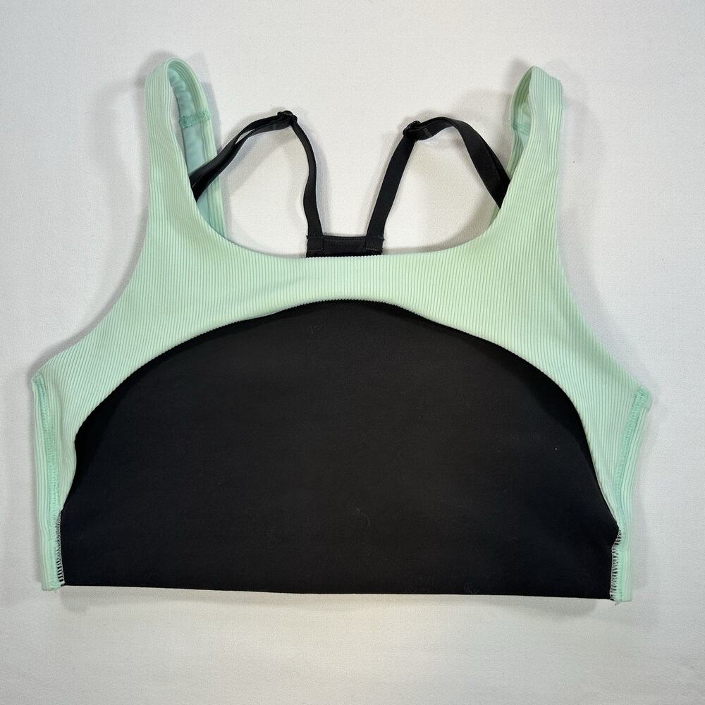 Nike Yoga Indy Light Support Lined Sports Bra Dark Gray & Mint Green Sz S